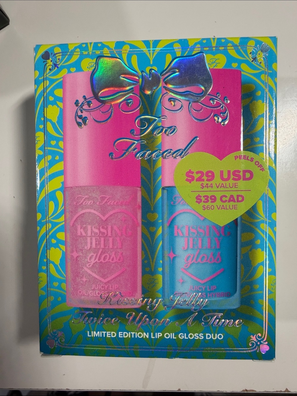 Too Faced Kissing Jelly Gloss Duo — Pink & Blue Lip Oils